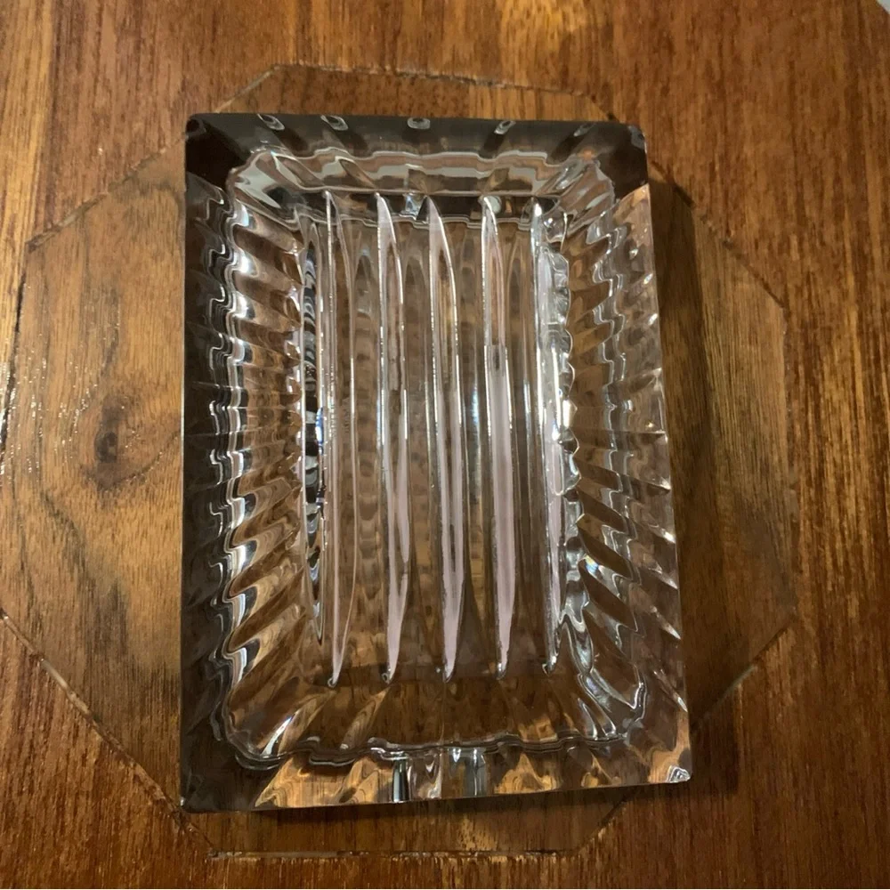 Vtg Miller Rogaska Lead Crystal Cigar Ashtray Trinket Dish - Slovenia Art Glass